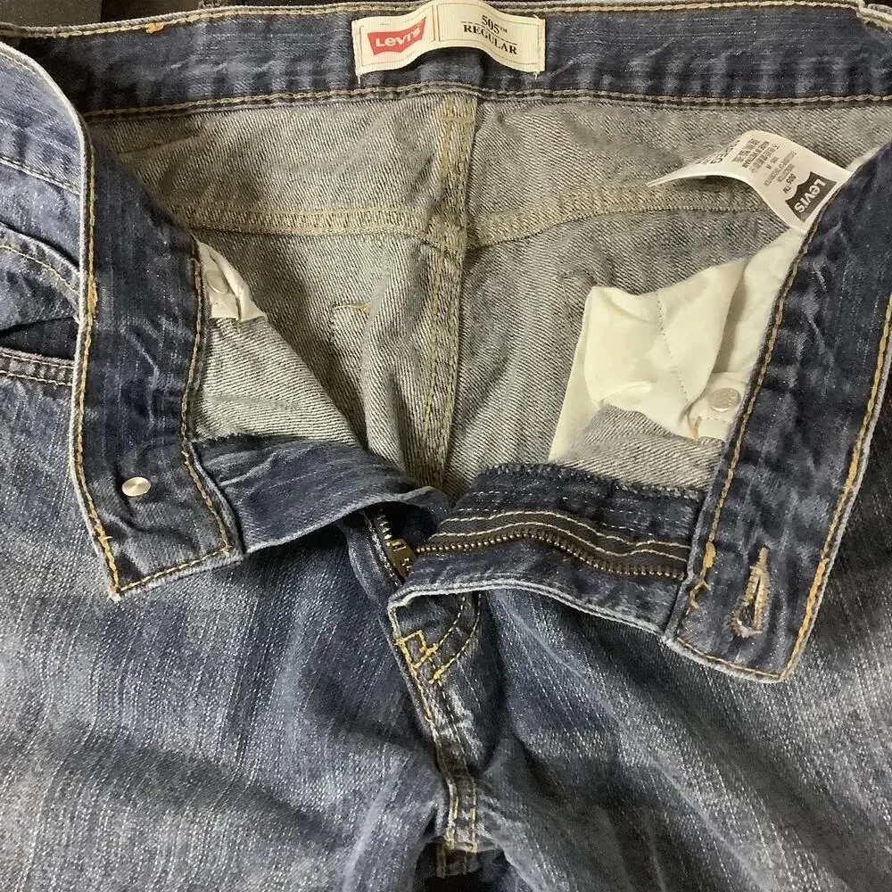 Levis 505 Jeans Boys Youth 18 Regular Blue Denim Straight Leg W29 L29 30x28